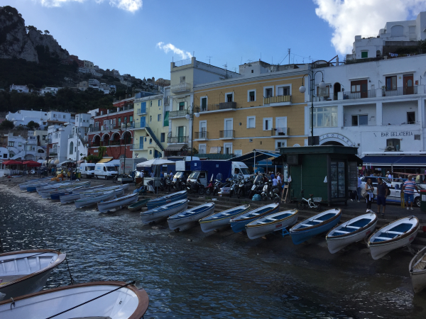 Row boats for rent at Marina Grande